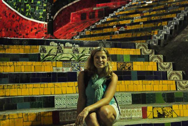 A famosa escadaria do Selaron, em Santa Tereza, no Rio de Janeiro